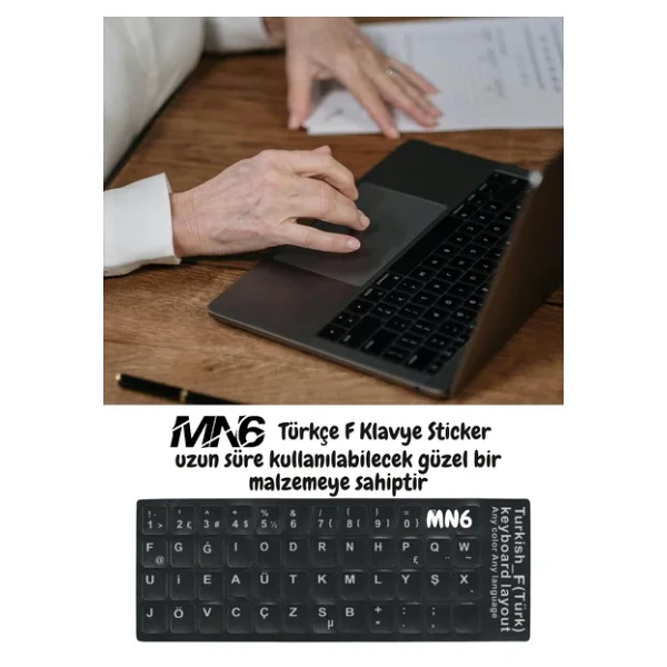 MN6 MF01 F Klavye Sticker/3 Adet-Laptop PC Uymlu-Silinmez/Türkçe F Klavye Sticker (3) - Görsel 7