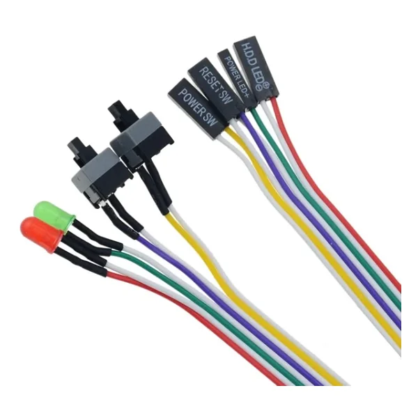 Alfais 5064 Ana Kart Power Kablosu Led Işıklı Reset Açma Kapama Butonu Kablosu On Off Switch - Görsel 2