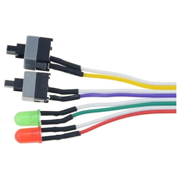 Alfais 5064 Ana Kart Power Kablosu Led Işıklı Reset Açma Kapama Butonu Kablosu On Off Switch - Görsel 3
