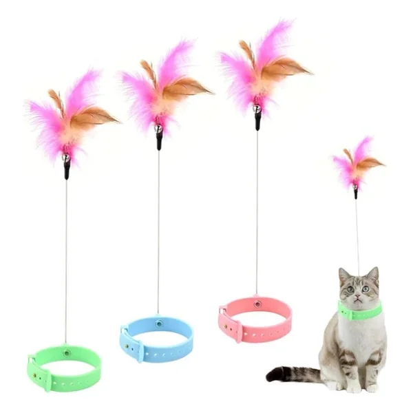 Mucit Home Kedi Boyun Oltası Hareketli Tüylü Ayarlanabilir Kedi Oyuncağı Eğlenceli Tasma - Görsel 2