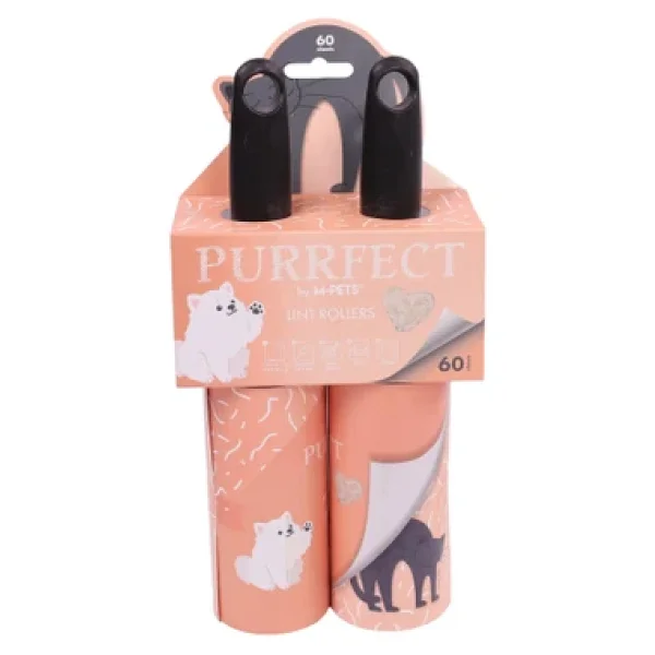 M-Pets Purrfect Tüy Toplama Rulosu 2X60 Yaprak Pink - Görsel 3