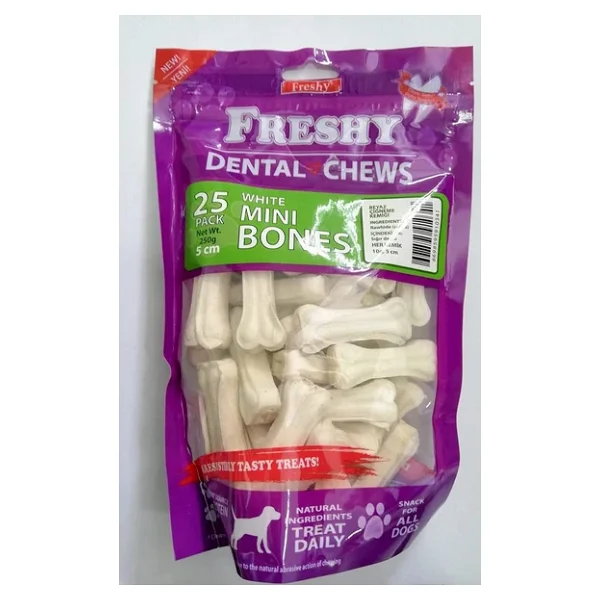 Freshy Dental Chews White Dental Mini Sütlü 5cm 25'li 250 gr Köpek Ödül Kemiği - Görsel 5