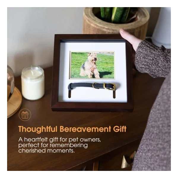 Pearhead Pet Yaka Hatıra Çerçevesi, Evcil Hayvan Anıtı Resim Çerçevesi, Evcil Hayvan Sahibi Ev Dekoru, Kedi veya Köpek Hatırası, 3 x 4.5 Fotoğraf Ekleme, Duvara Montaj ve Masa Üstü Çerçeve, Espresso - Görsel 5
