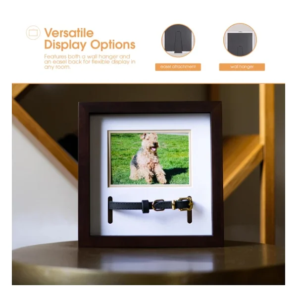 Pearhead Pet Yaka Hatıra Çerçevesi, Evcil Hayvan Anıtı Resim Çerçevesi, Evcil Hayvan Sahibi Ev Dekoru, Kedi veya Köpek Hatırası, 3 x 4.5 Fotoğraf Ekleme, Duvara Montaj ve Masa Üstü Çerçeve, Espresso - Görsel 4