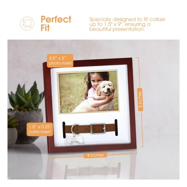 Pearhead Pet Yaka Hatıra Çerçevesi, Evcil Hayvan Anıtı Resim Çerçevesi, Evcil Hayvan Sahibi Ev Dekoru, Kedi veya Köpek Hatırası, 3 x 4.5 Fotoğraf Ekleme, Duvara Montaj ve Masa Üstü Çerçeve, Espresso - Görsel 2
