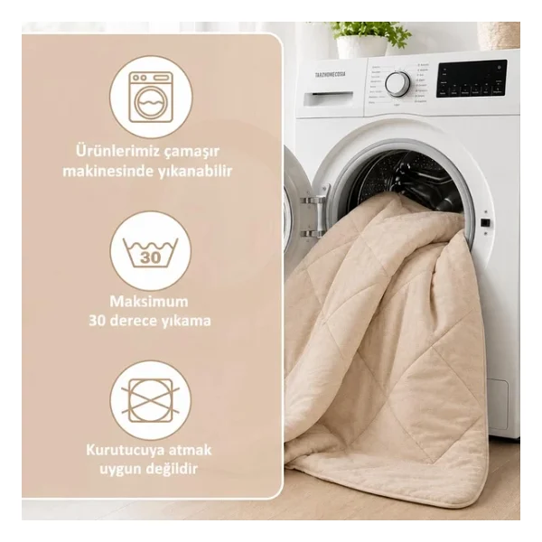 Formeya Soft Bej 195X215 cm Silikon Çift Kişilik Yorgan - Görsel 6