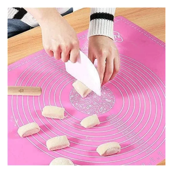 Baker Home Büyük Boy Silikon Hamur Açma Matı 65x45 cm (Pembe) - Görsel 2