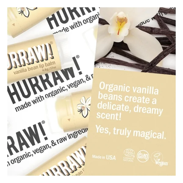 Hurraw Bean Lip Balm Vanilyalı Dudak Balmı 4.3 gr - Görsel 8