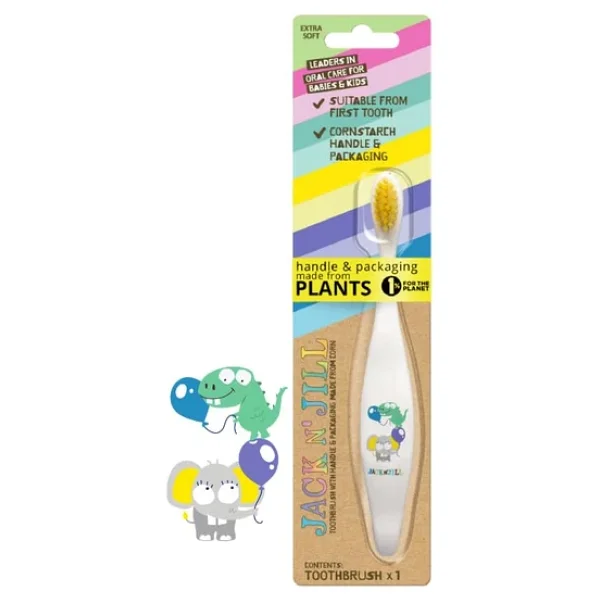 Jack N Jill Bebek Diş Fırçalama Seti (Fil&Dino Diş Fırçası + Muz Aromalı Macun 50g) - Görsel 2