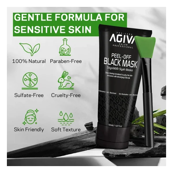 Agiva Siyah Aktif Karbon Soyulabilir Makse 150 ml - Görsel 8