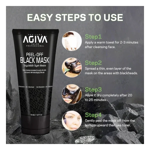 Agiva Siyah Aktif Karbon Soyulabilir Makse 150 ml - Görsel 7