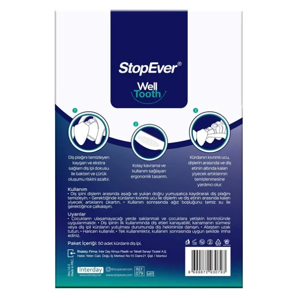 StopEver Well Tooth Nane Ferahlığı 50'li 4 Adet Kürdanlı Diş İpi - Görsel 4