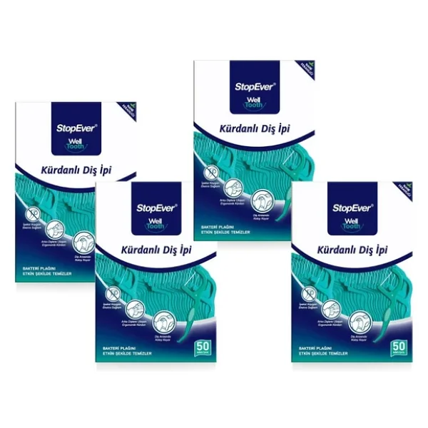 StopEver Well Tooth Nane Ferahlığı 50'li 4 Adet Kürdanlı Diş İpi - Görsel 3