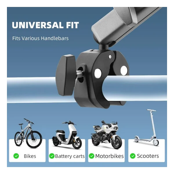 Coverzone Kamera Bisiklet ve Motosiklet Gidon Montaj, Alüminyum Alaşımlı Kelepçe, 360°, Insta360 ile uyumlu X5 X4 X3 Ace Pro Go 3S, DJI Osmo 2 Mobile 7P Action 5 Pro 4 3 ile Uyumlu, MM1, Gri - Görsel 3