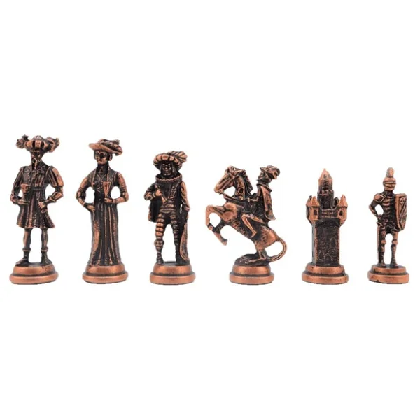 Gifthome, Metal Satranç Takımı/Seti; Battal,İspanyol,Antik, Kat.Mermer Desenli Satranç Tahtası - Görsel 5