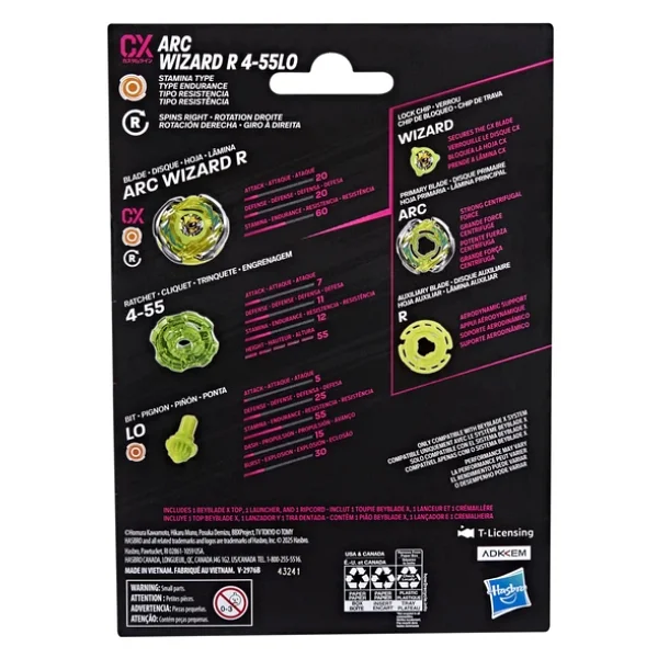 Beyblade X Arc Wizard R 4-55LO CX Başlangıç Paketi Seti, Dayanıklılık Tipi Üst ve Başlatıcı; Otantik Takara Tomy Battle Top Oyunları, Erkek ve Kız Çocukları için Oyuncaklar 8+ - Görsel 4