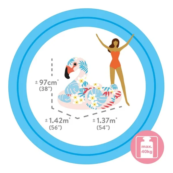 Intex 57559 178x135 cm Flamingo Binici - Görsel 3