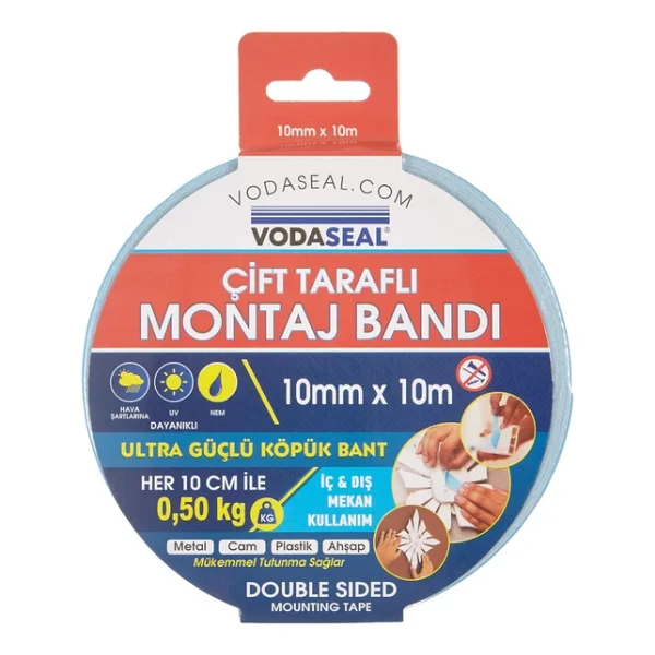 Vodaseal Çift Taraflı Montaj Bandı, 10mmx10mt - Görsel 3