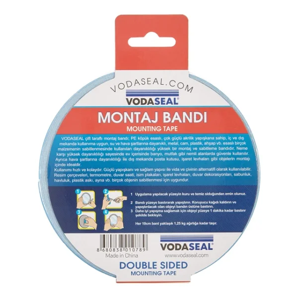 Vodaseal Çift Taraflı Montaj Bandı, 10mmx10mt - Görsel 4