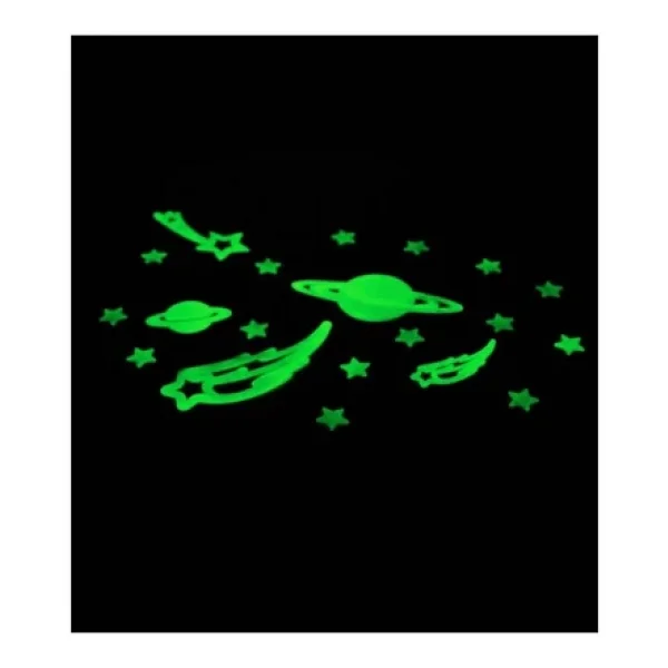 Giraffe Sticker Karanlıkta Parlayan Fosforlu Ay ve Yıldız Tasarımlı Dekoratif (36 Adet Gezegen Yıldız) - Görsel 5