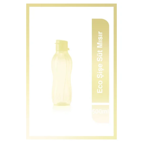 Tupperware Eco Şişe Sarı Pratik Kapak 500 ml Suluk - Görsel 5
