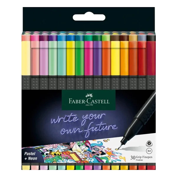 Faber-Castell Grip 0.4 mm 30'lu Fineliner Keçeli Kalem Seti - Görsel 6
