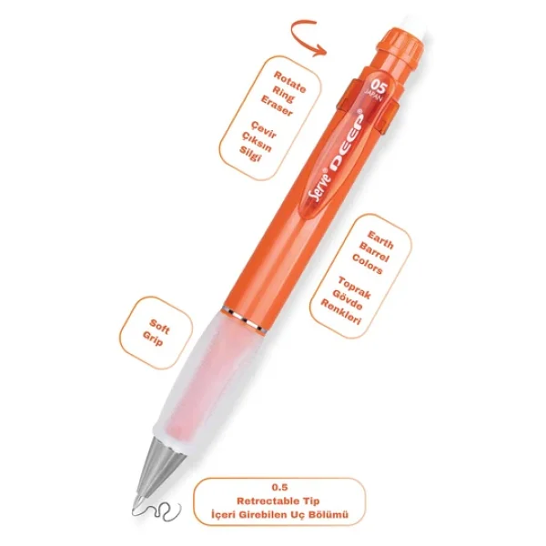 Serve Deep Toprak Serisi 0.5 mm Versatil Uçlu Kalem Seti - Görsel 7