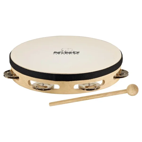 Nino NINO47 Headed Wood 8 Inch Tambourine - Görsel 4
