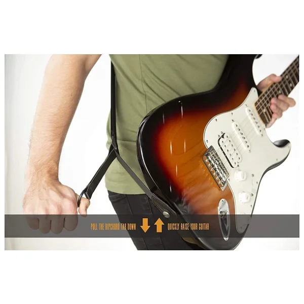 Levy's Leathers RipChord Hızlı Ayar Teknolojisine Sahip Sağ Yükseklikte Gitar Kayışı; 8,25 cm Geniş Neopren - Siyah (MRHGP-BLK) - Görsel 5
