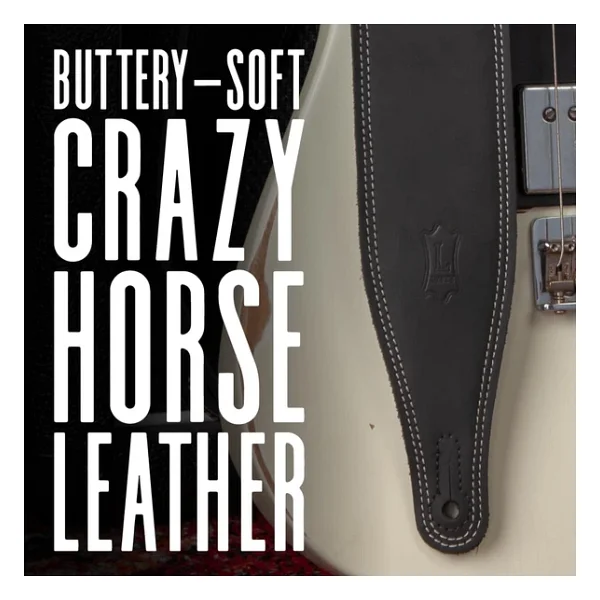 Levy's Leathers Tereyağı Çift Dikiş 6,35 cm genişliğinde Giysi Deri Gitar Askısı; Deluxe Seri - Kahverengi (M17BDS-BRN) - Görsel 2