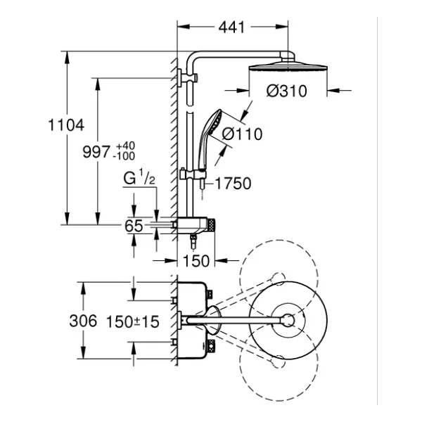Grohe Euphoria Smartcontrol System 310 26507 Termostatik Duş Seti - Görsel 3