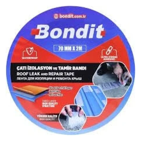 Bondit Çatı Izolasyon Ses Su Yalıtım Tamir Bandı Çamur Bant 10 cm x 2 M - Görsel 6