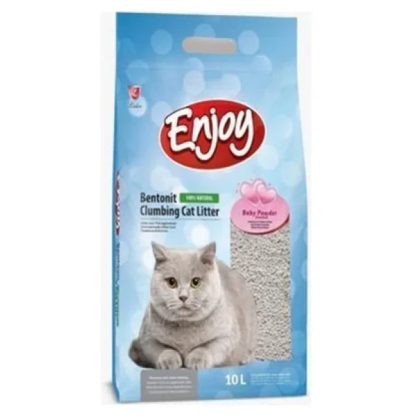 Enjoy Bebek Pudrası Kokulu 10 lt Bentonit Kedi Kumu - Görsel 6
