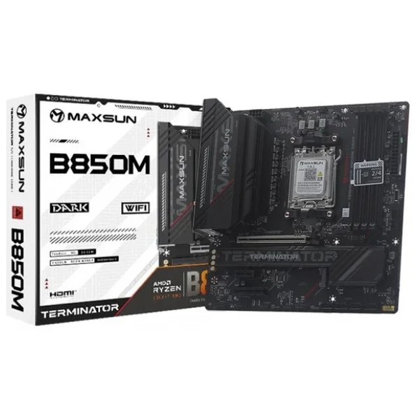Maxsun Terminator B850M Pro Dark Wi-Fi AMD AM5 DDR5 Micro ATX Anakart - Görsel 7