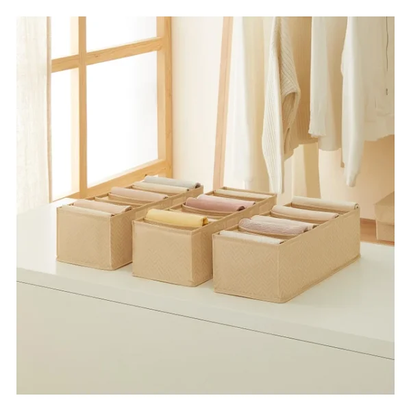 Ocean Home Textile 3Lu 8 Bolmeli Bej Baliksirti Cekmece Duzenleyici Set - Görsel 4