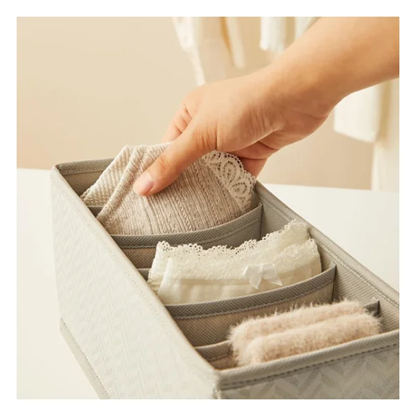 Ocean Home Textile 6 Bölmeli Balıksırtı Çekmece İçi Düzenleyici Kutu 13 x 28 x 13 cm - Görsel 5