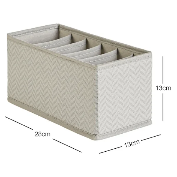 Ocean Home Textile 6 Bölmeli Balıksırtı Çekmece İçi Düzenleyici Kutu 13 x 28 x 13 cm - Görsel 2