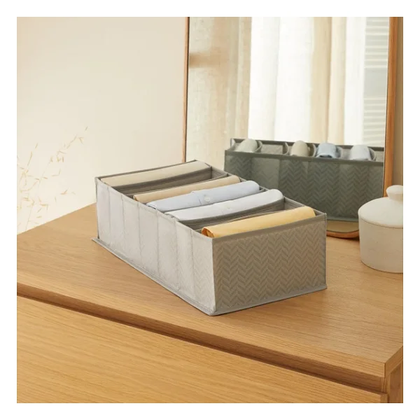 Ocean Home Textile 7 Bölmeli Gri Balıksırtı Çekmece Düzenleyici 22 X 41,5 X 12 Cm - Görsel 4