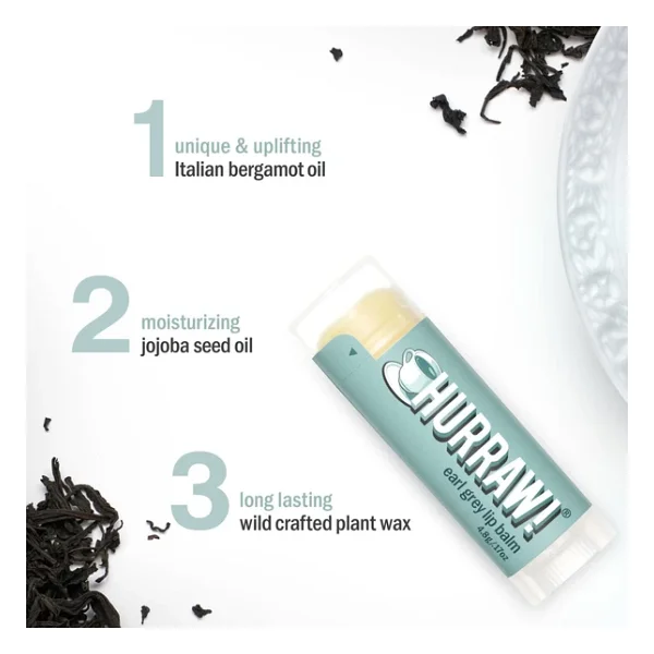 Hurraw Earl Grey Lip Balm Yeşil Çaylı Dudak Balmı - Görsel 7