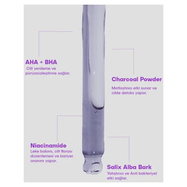 She Vec Smooth Me All Night Aktif Kömür Matlaştırıcı Serum 30 ml - Görsel 5