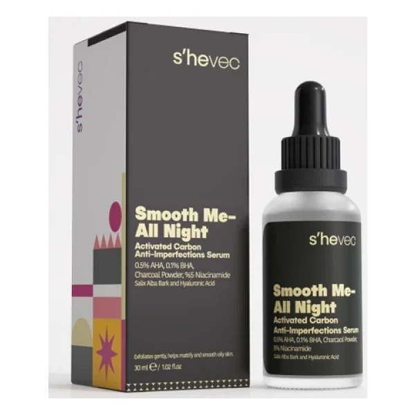 She Vec Smooth Me All Night Aktif Kömür Matlaştırıcı Serum 30 ml - Görsel 2