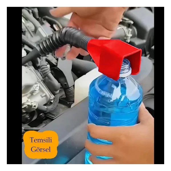 Badem10 Akrobat Plastik Bidon Ağzı Huni Mazot Sıvı Yağ Benzin Su Pratik Boşaltma Uzayan Kısalan Oynar Uçlu - Görsel 6