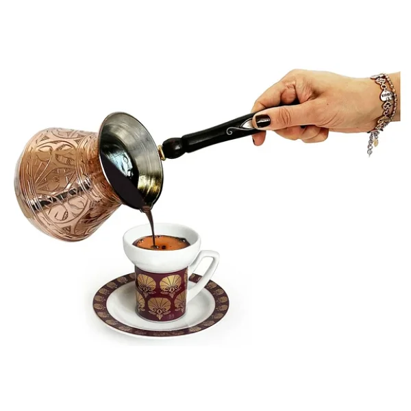 Shark Anatolia No:3 Külhan Oyma İşçiliği 580 ml Bakır Cezve - Görsel 2