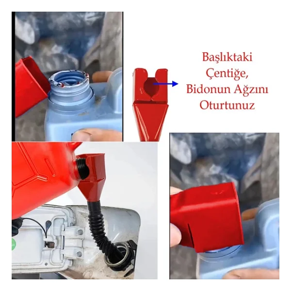 Badem10 Akrobat Plastik Bidon Ağzı Huni Mazot Sıvı Yağ Benzin Su Pratik Boşaltma Uzayan Kısalan Oynar Uçlu - Görsel 5