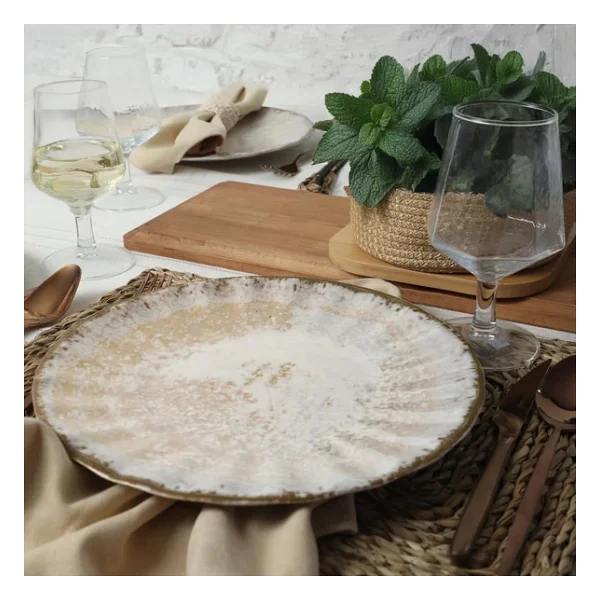 Keramika Vintage Cream Sirius 22146 27 cm 6'lı Servis Tabağı - Görsel 6