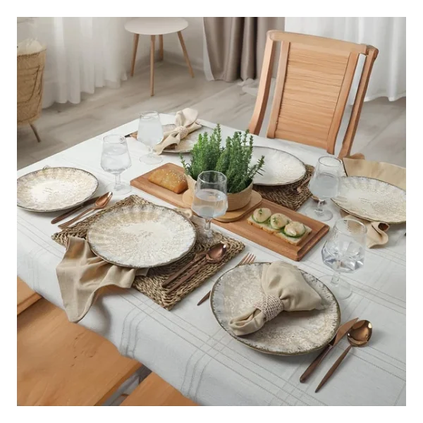 Keramika Vintage Cream Sirius 22146 27 cm 6'lı Servis Tabağı - Görsel 5