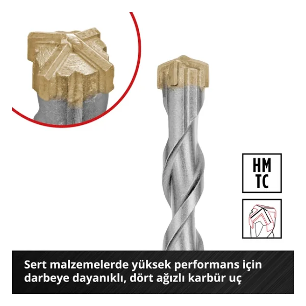 Einhell Orijinal 7 Parça SDS Plus Delici Uç Seti, 160 mm - 49265510 - Görsel 4