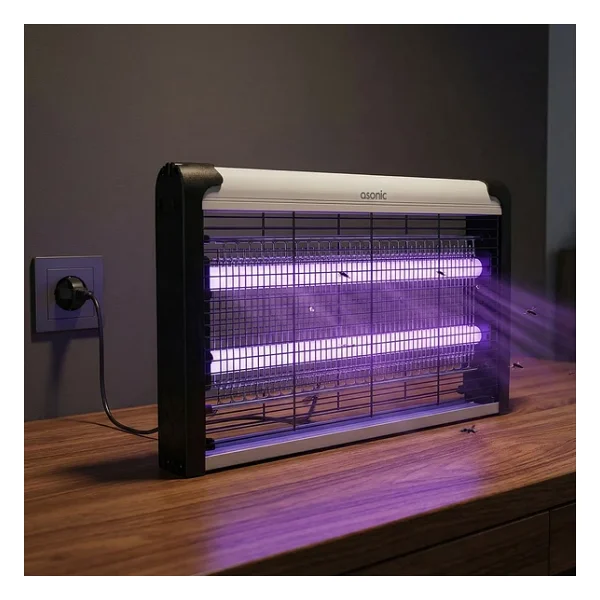 Asonic S26 Çift Cam LED Zincir Askısılı Sanayı Tipi Sinek Öldürücü XL Boy 20W+ 2000V - Görsel 4