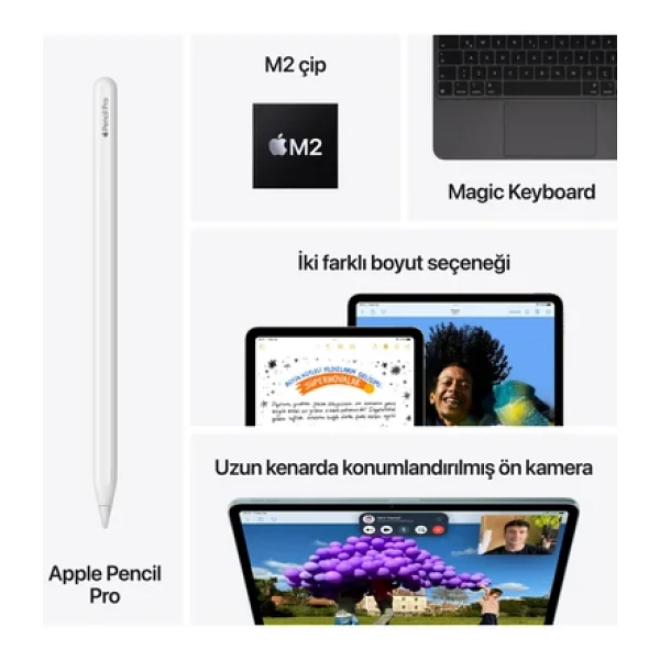 iPad Air 6. Nesil Wi-Fi + Cellular 256 GB 13" MV6V3TU/A Uzay Grisi Tablet - Görsel 8