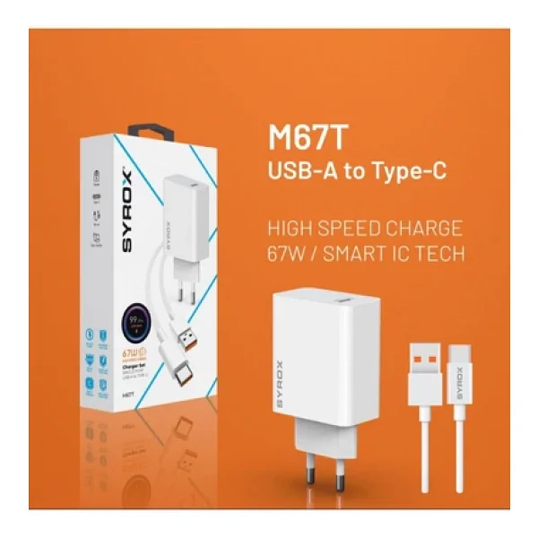 Syrox M67T 67 W Type-C Kablolu Hızlı Şarj Aleti - Görsel 4